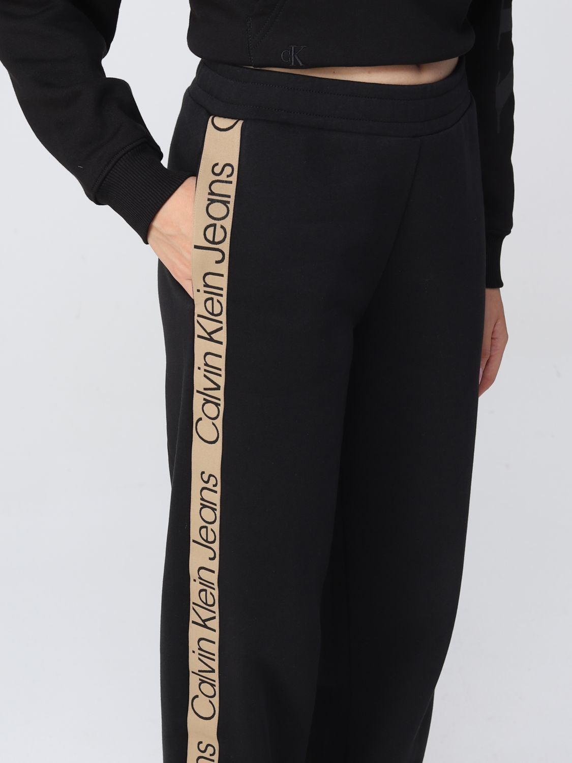 genoeg Materialisme baseren CALVIN KLEIN JEANS: pants for woman - Black | Calvin Klein Jeans pants  J20J219738 online on GIGLIO.COM