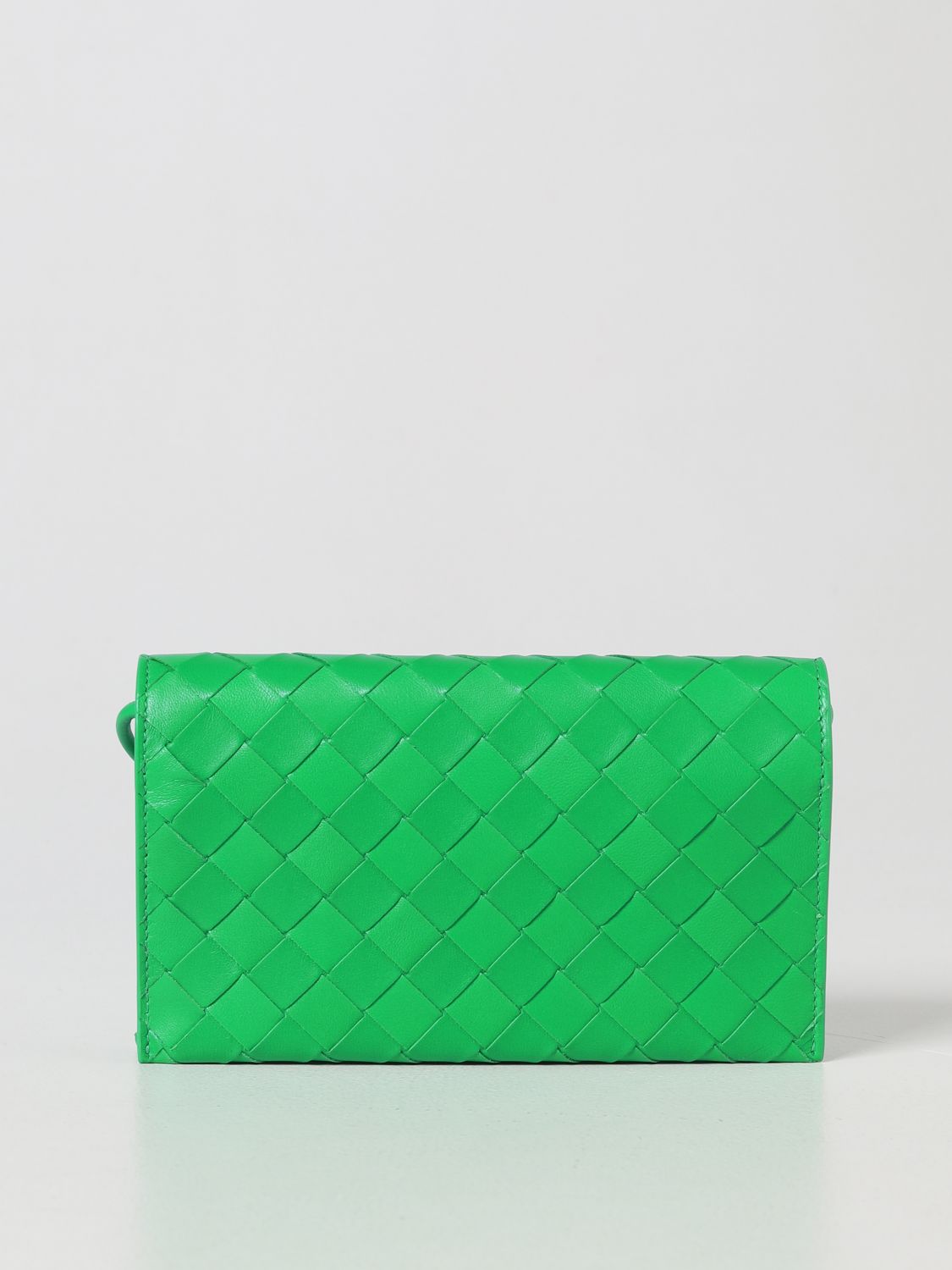 Bottega Veneta Woven Leather Shoulder Bag In Green