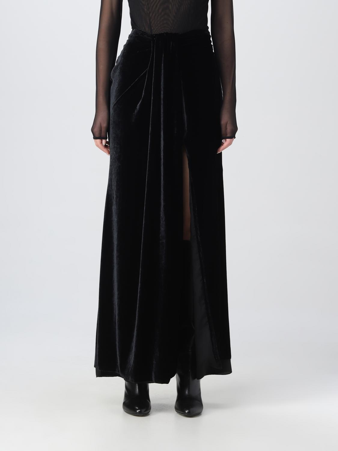 Blumarine Slit-detail Ankle-length Skirt In Black