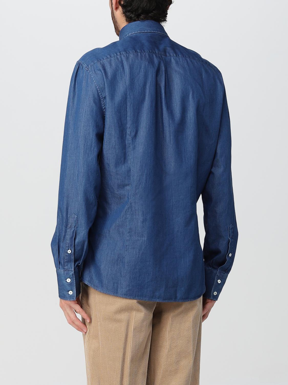 BRUNELLO CUCINELLI: shirt for man - Denim | Brunello Cucinelli shirt ...