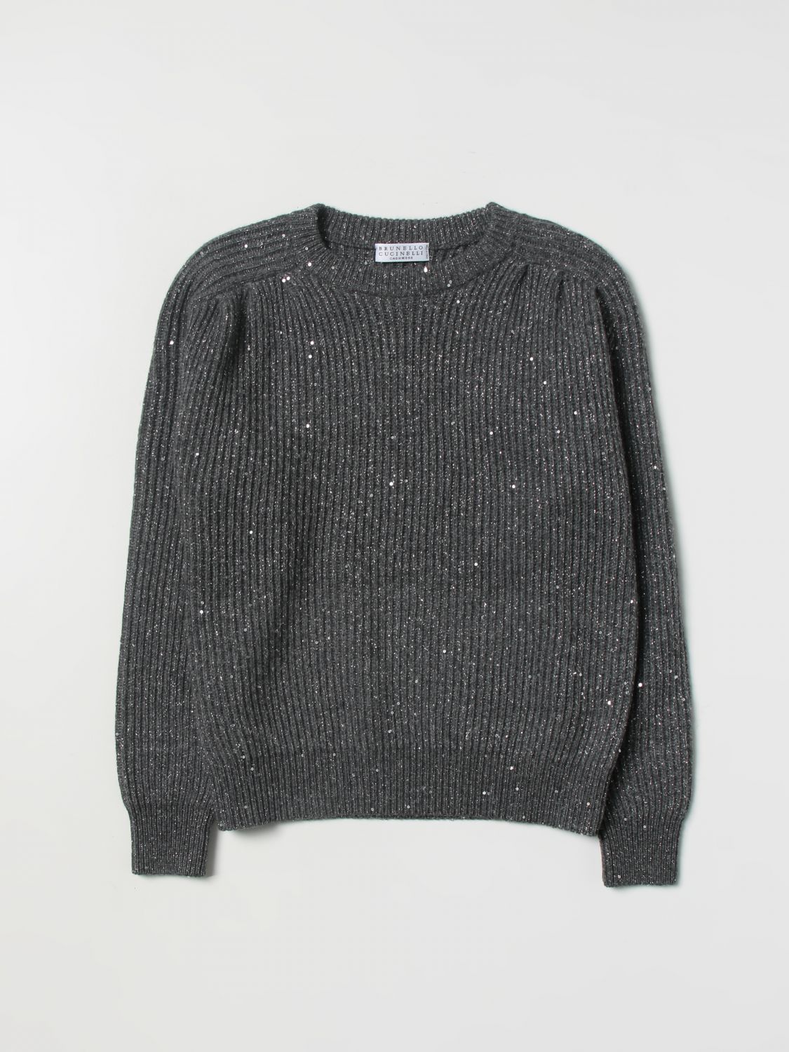 Brunello Cucinelli Kids' Cashmere Sweater In Grey