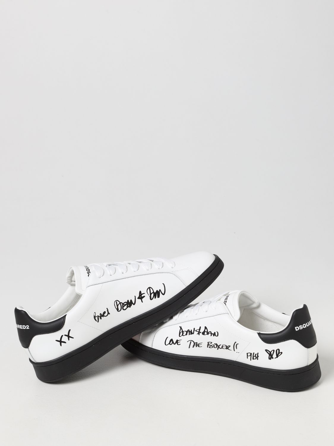 Sneakers Dsquared2: Dsquared2 leather boxer sneakers white 4
