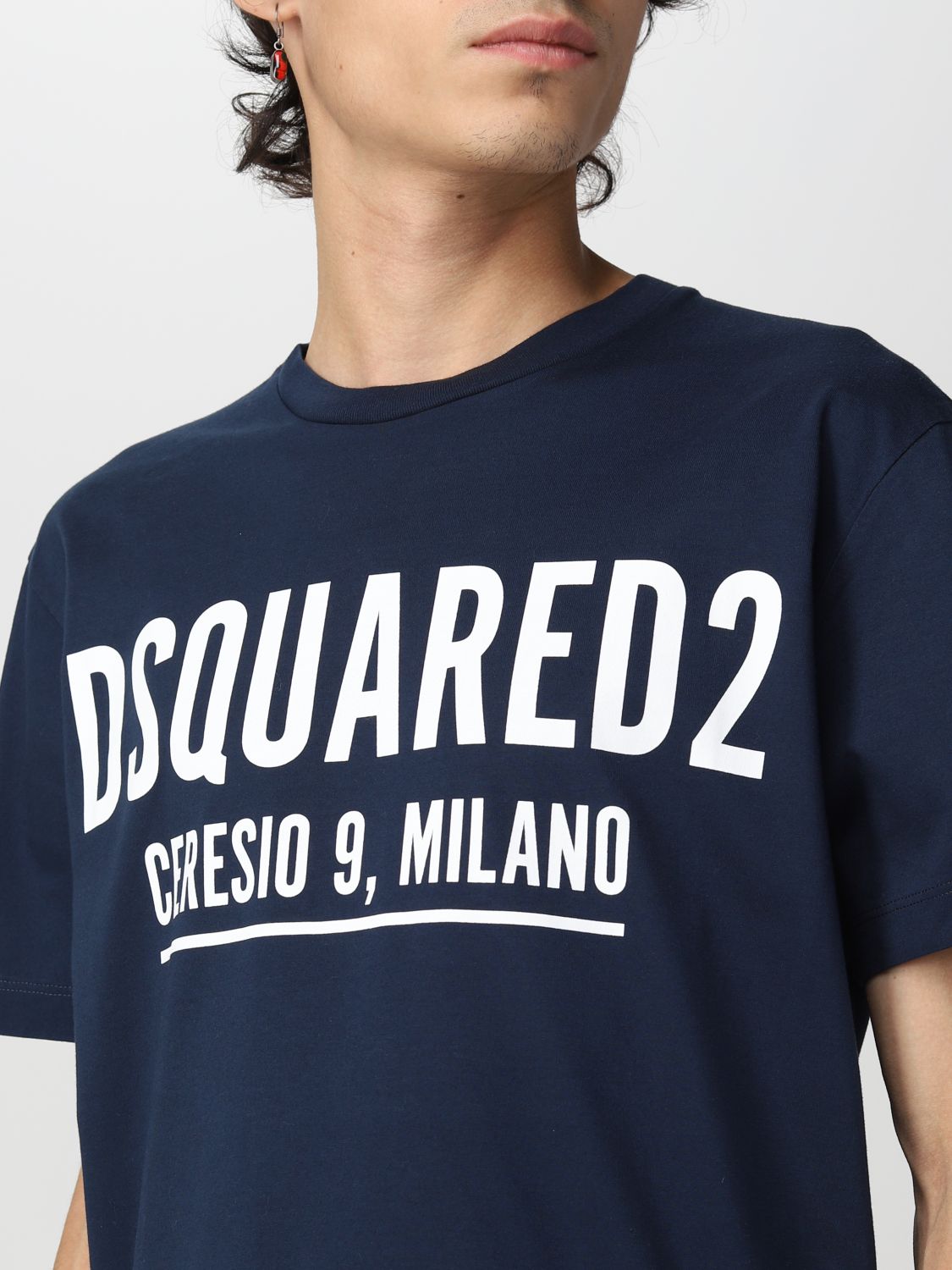 DSQUARED2: Ceresio 9 cotton t-shirt - Navy | T-Shirt Dsquared2 ...
