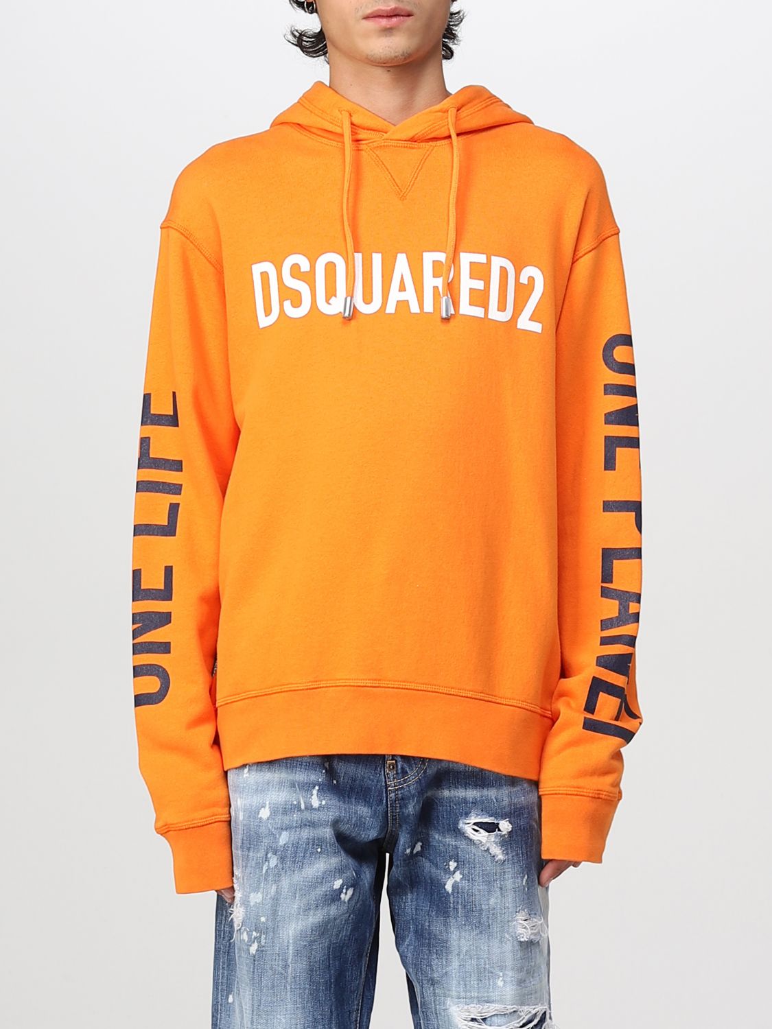 DSQUARED2: sweatshirt for man - Orange | Dsquared2 sweatshirt ...