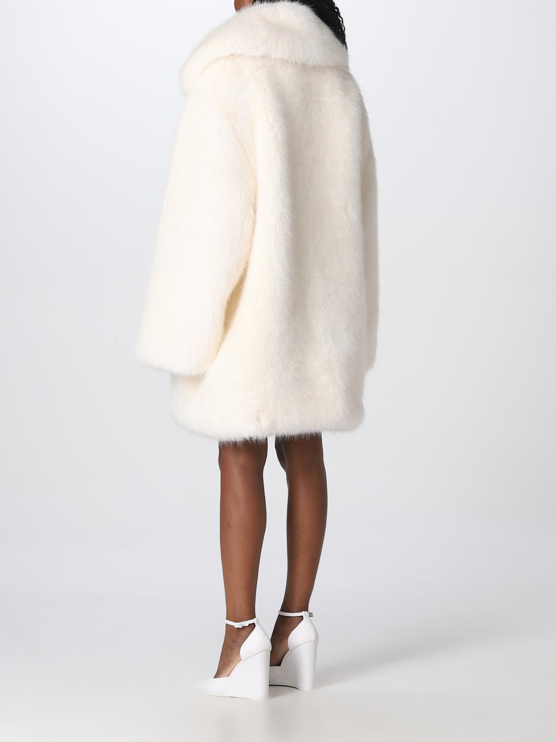DSQUARED2 fur coats for woman Yellow Cream Dsquared2 fur coats