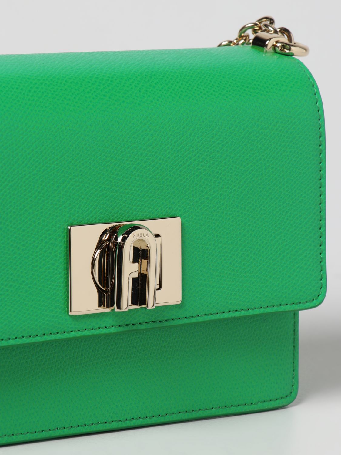 FURLA: 1927 leather bag - Green | Furla crossbody bags online on GIGLIO.COM