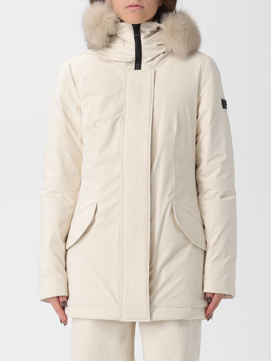 Peuterey Coat Woman Color Beige In Neutral