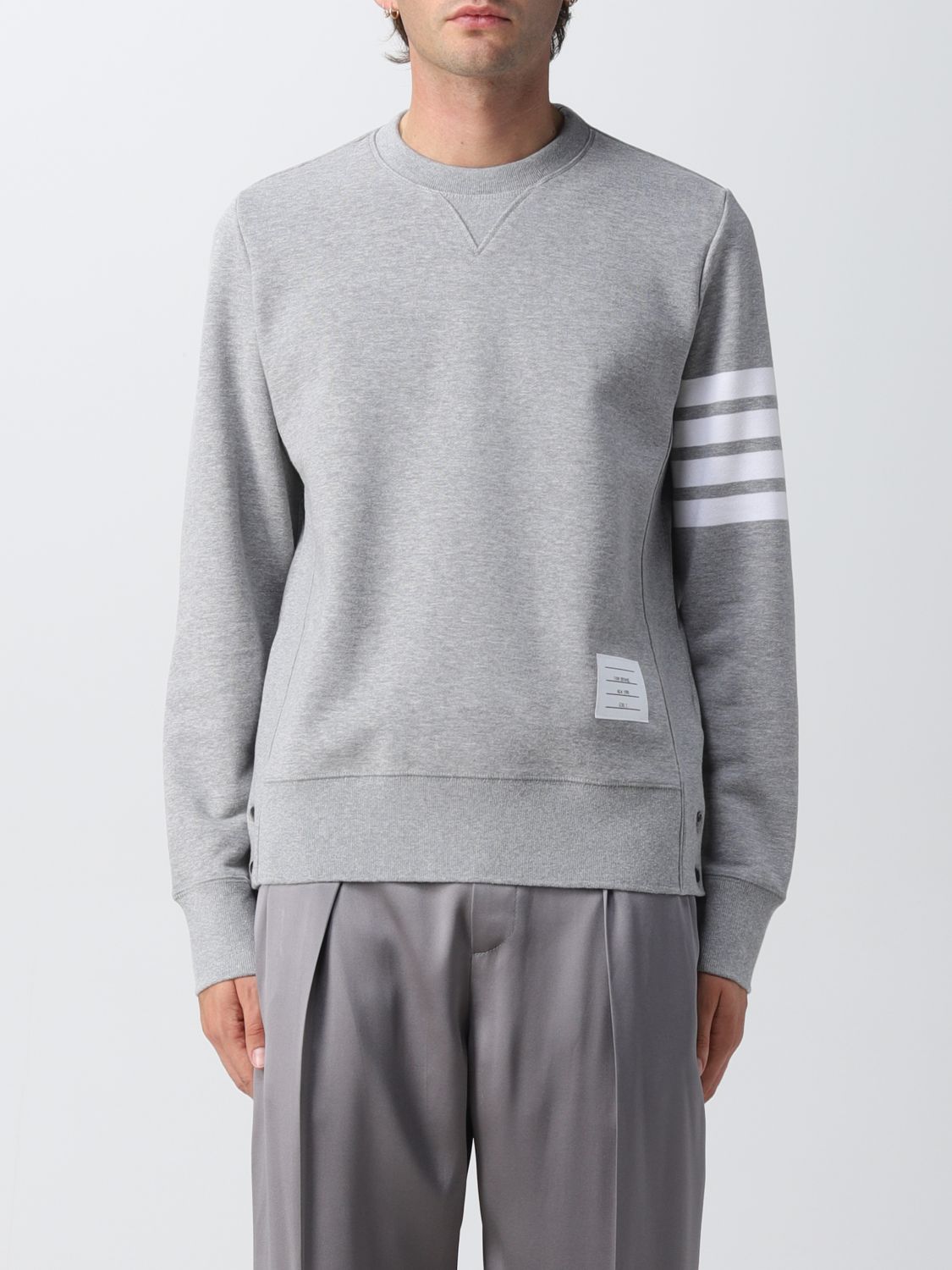 Sweatshirt Thom Browne: Thom Browne sweatshirt with striped tongue grey 1