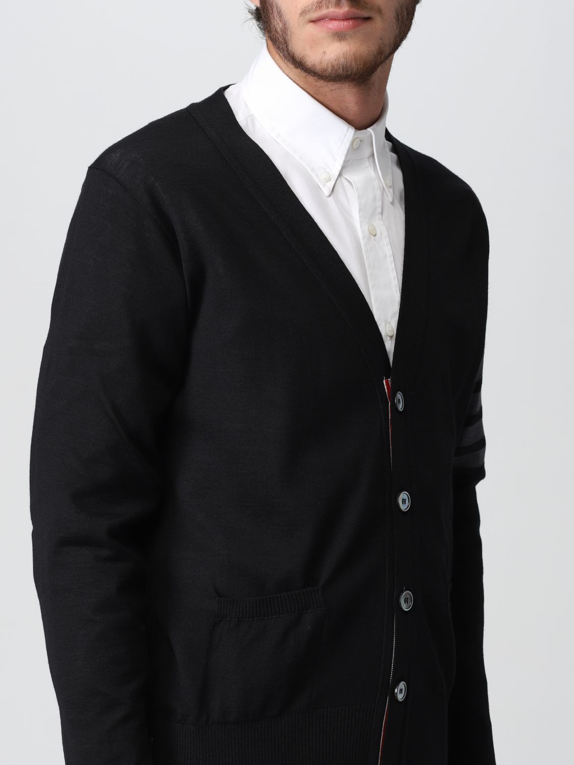 Cardigan Thom Browne: Thom Browne cardigan in merino wool black 4