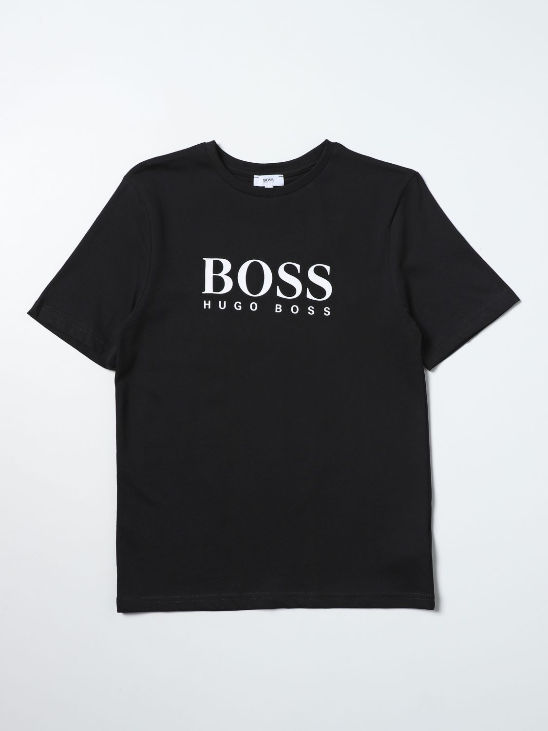 HUGO BOSS: cotton t-shirt with logo - Black | Hugo Boss t-shirt J25P13 ...