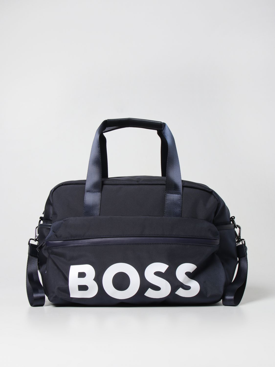 HUGO BOSS: diaper bag with logo - Blue | Hugo Boss blanket set J90273 ...