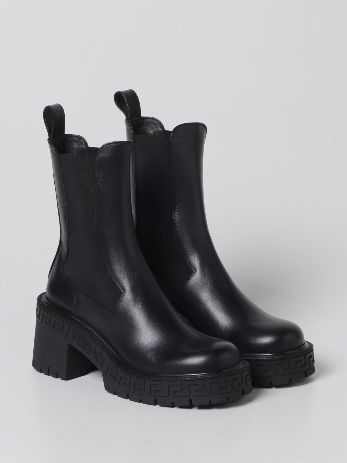 Flat ankle boots Versace: Versace flat ankle boots for women black 2
