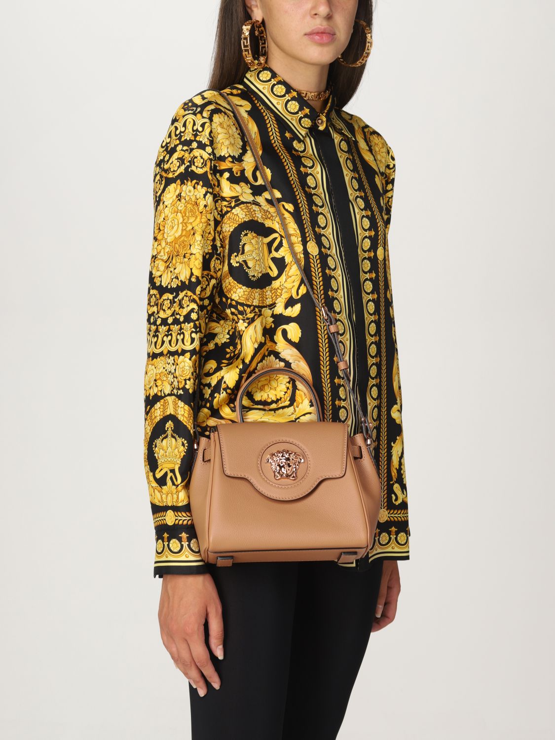 Handbag Versace: Versace handbag for women beige 2