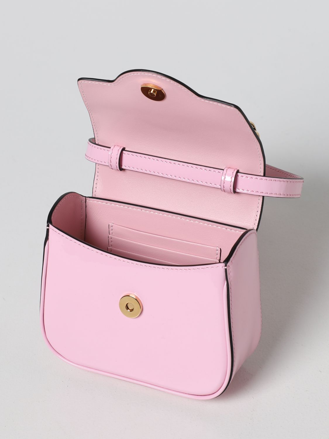 Мини-сумка Versace: Мини-сумка Versace для нее розовый 5