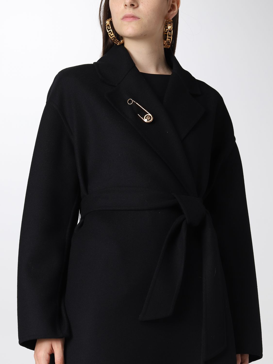 Coat Versace: Versace coat for women black 4