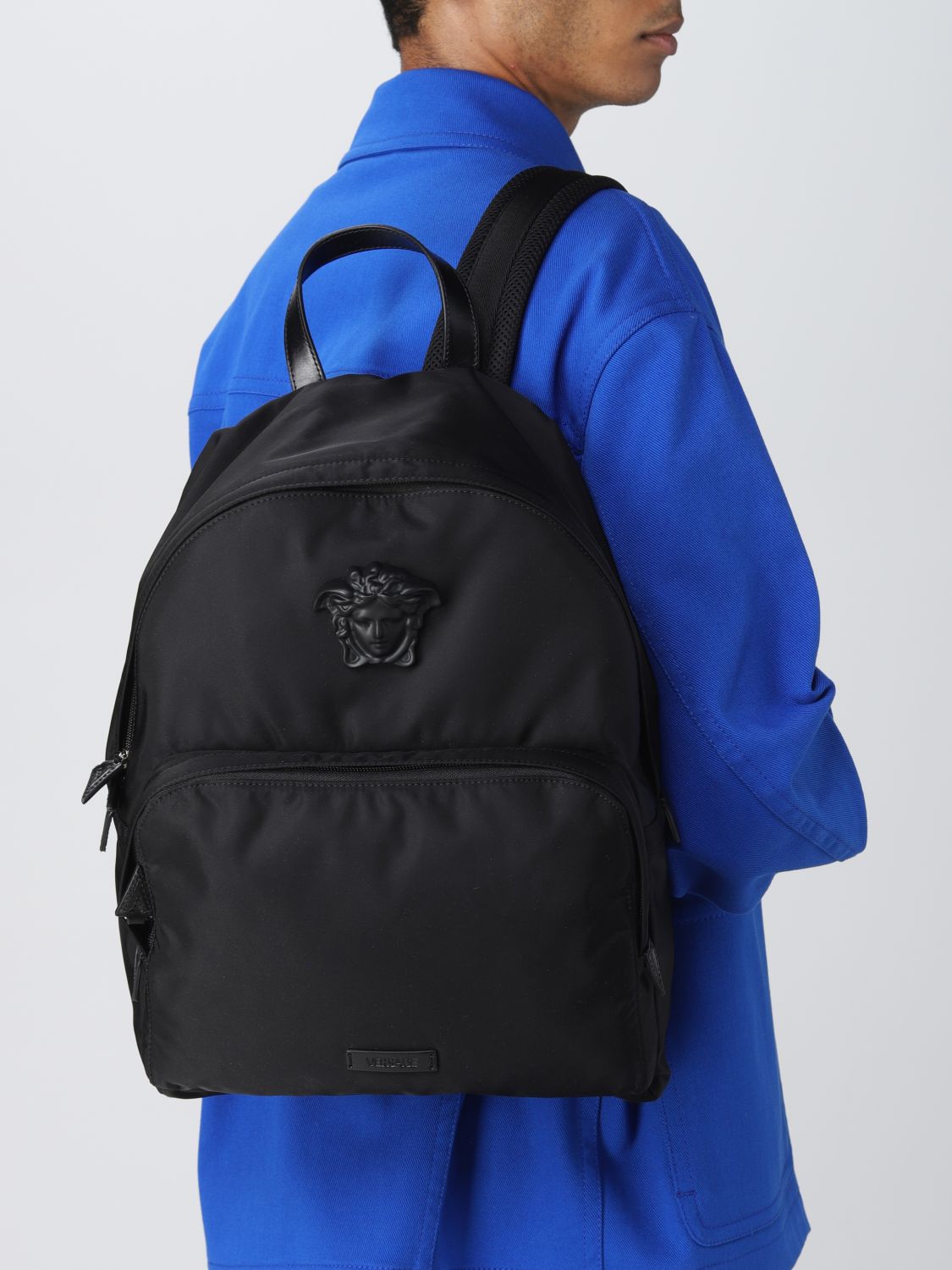 Backpack Versace: Versace La Medusa nylon backpack black 2