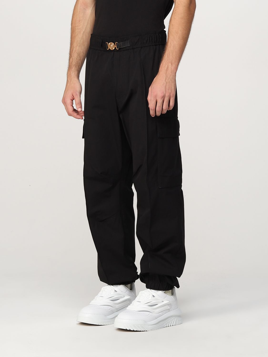 Trousers Versace: Versace trousers for men black 4