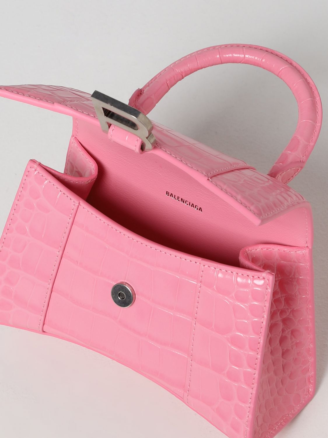 Balenciaga Pink Mini Hourglass Top Handle Bag - 6202 Pink