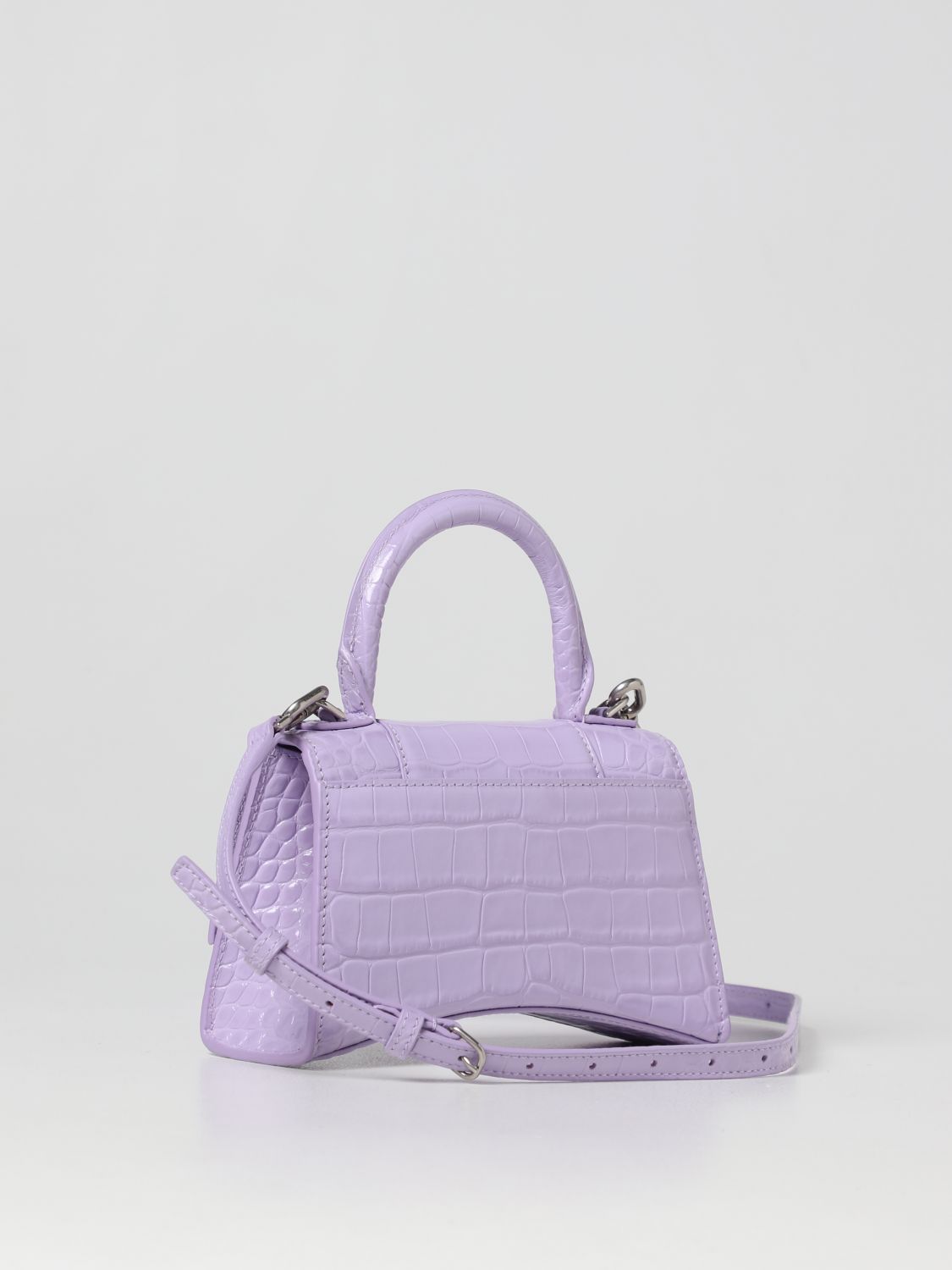 Mini bag Balenciaga: Balenciaga Hourglass Top Handle XS leather bag lilac 2