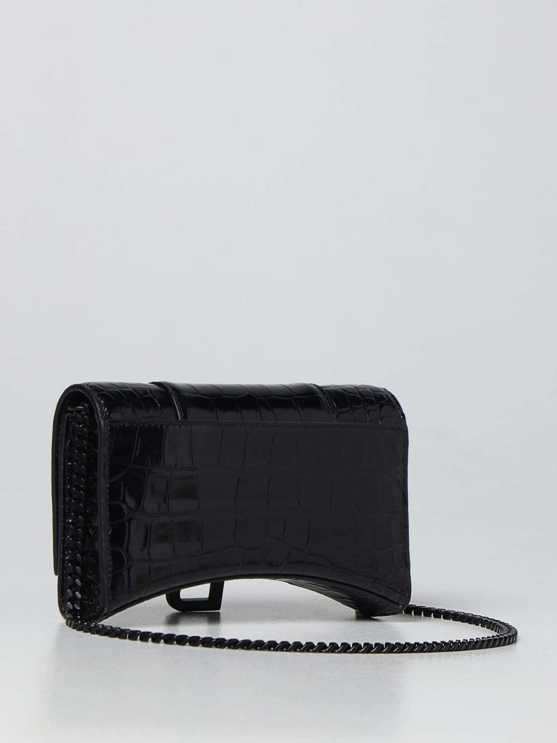 Borsa mini Balenciaga: Borsa wallet Hourglass XS Balenciaga in pelle con stampa cocco nero 3