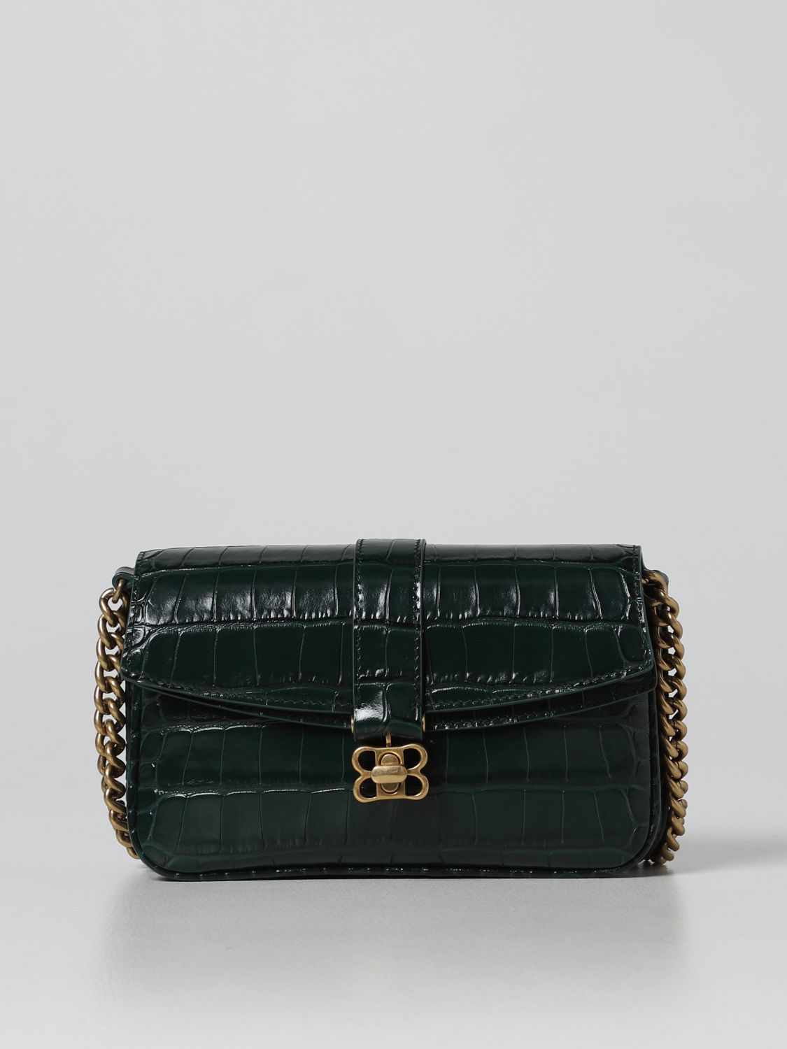 Mini bag Balenciaga: Balenciaga Lady Flap crocodile print leather bag green 1