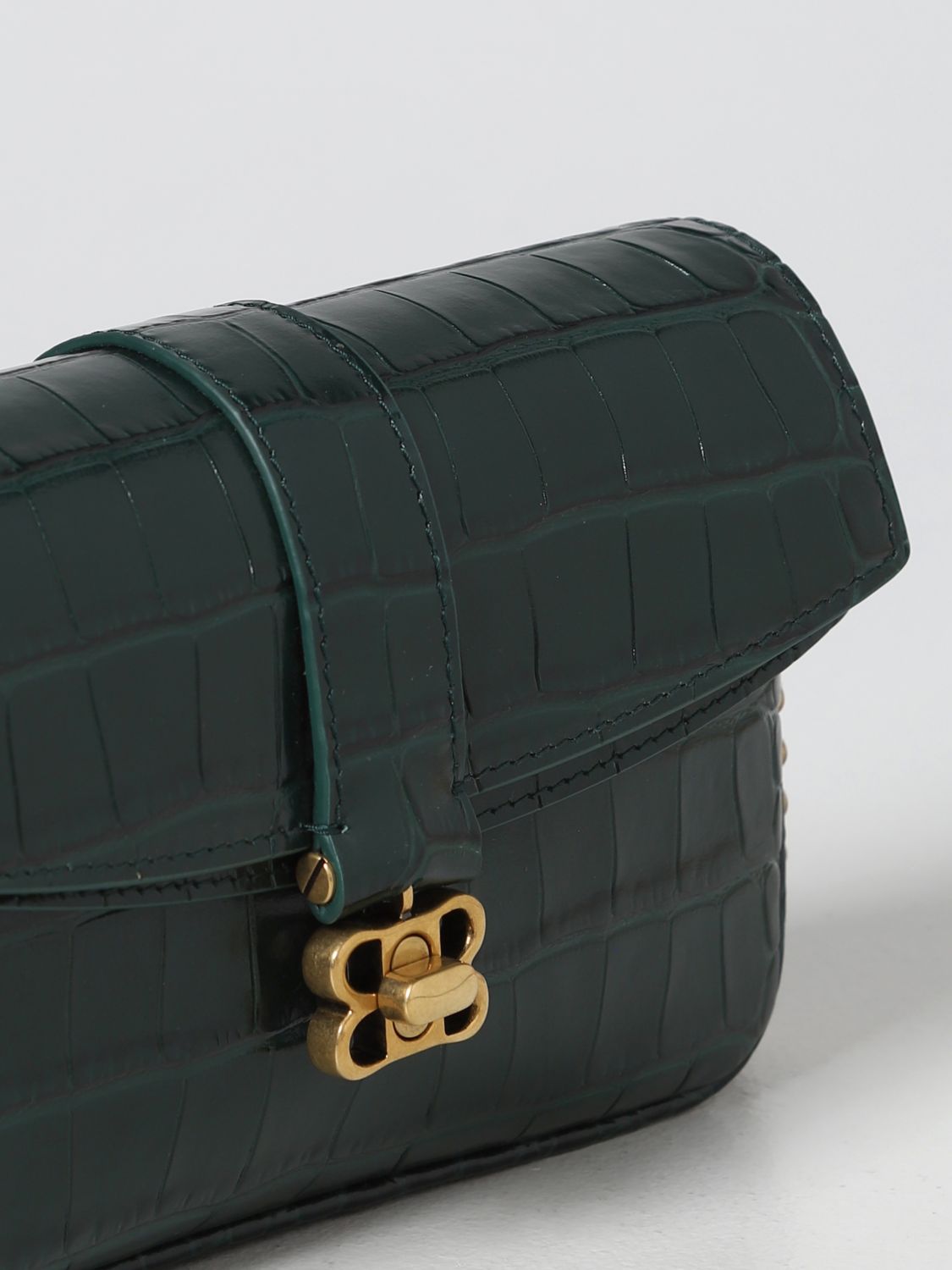 Mini bag Balenciaga: Balenciaga Lady Flap crocodile print leather bag green 4