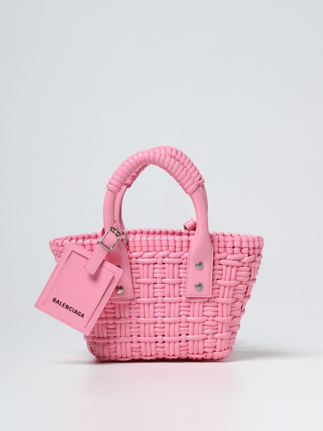 BALENCIAGA: Bistro Bask XXS painted PVC bag - Pink | Balenciaga mini ...
