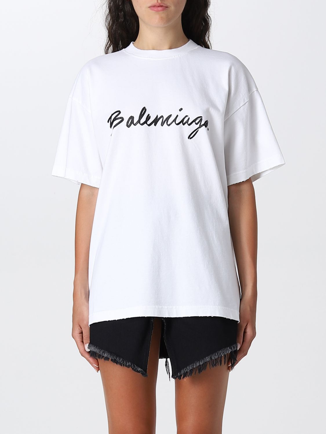 BALENCIAGA: cotton t-shirt - White | Balenciaga t-shirt 