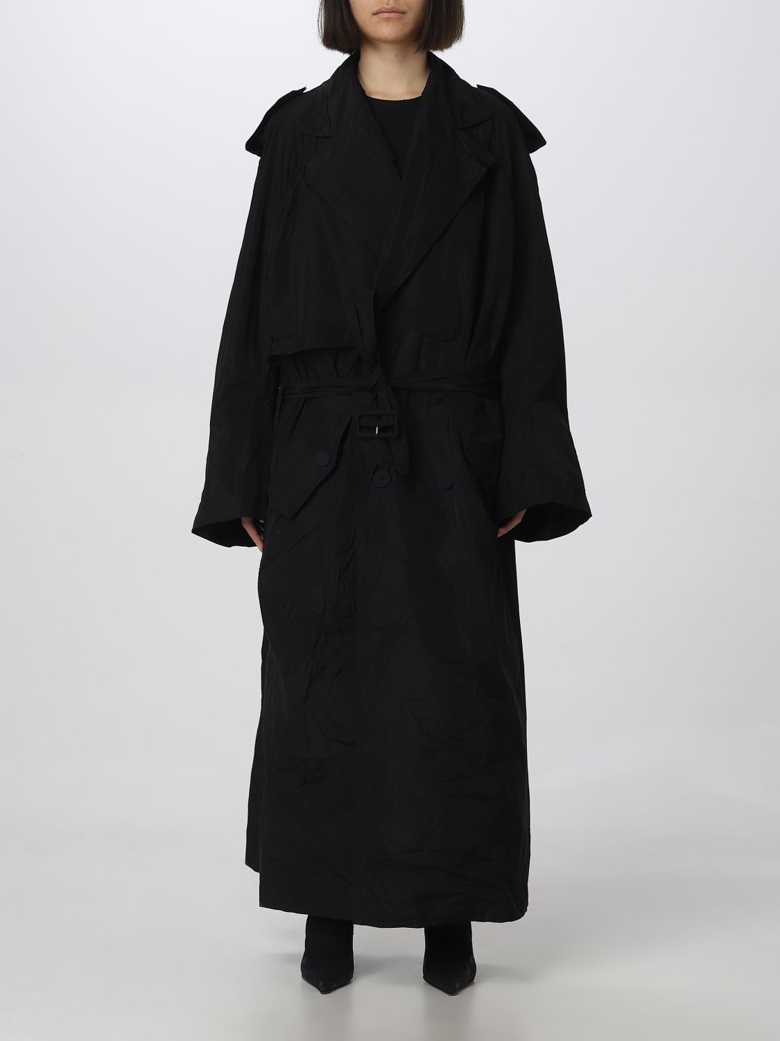 BALENCIAGA: coat for woman - Black | Balenciaga coat 720148 TMO05 ...