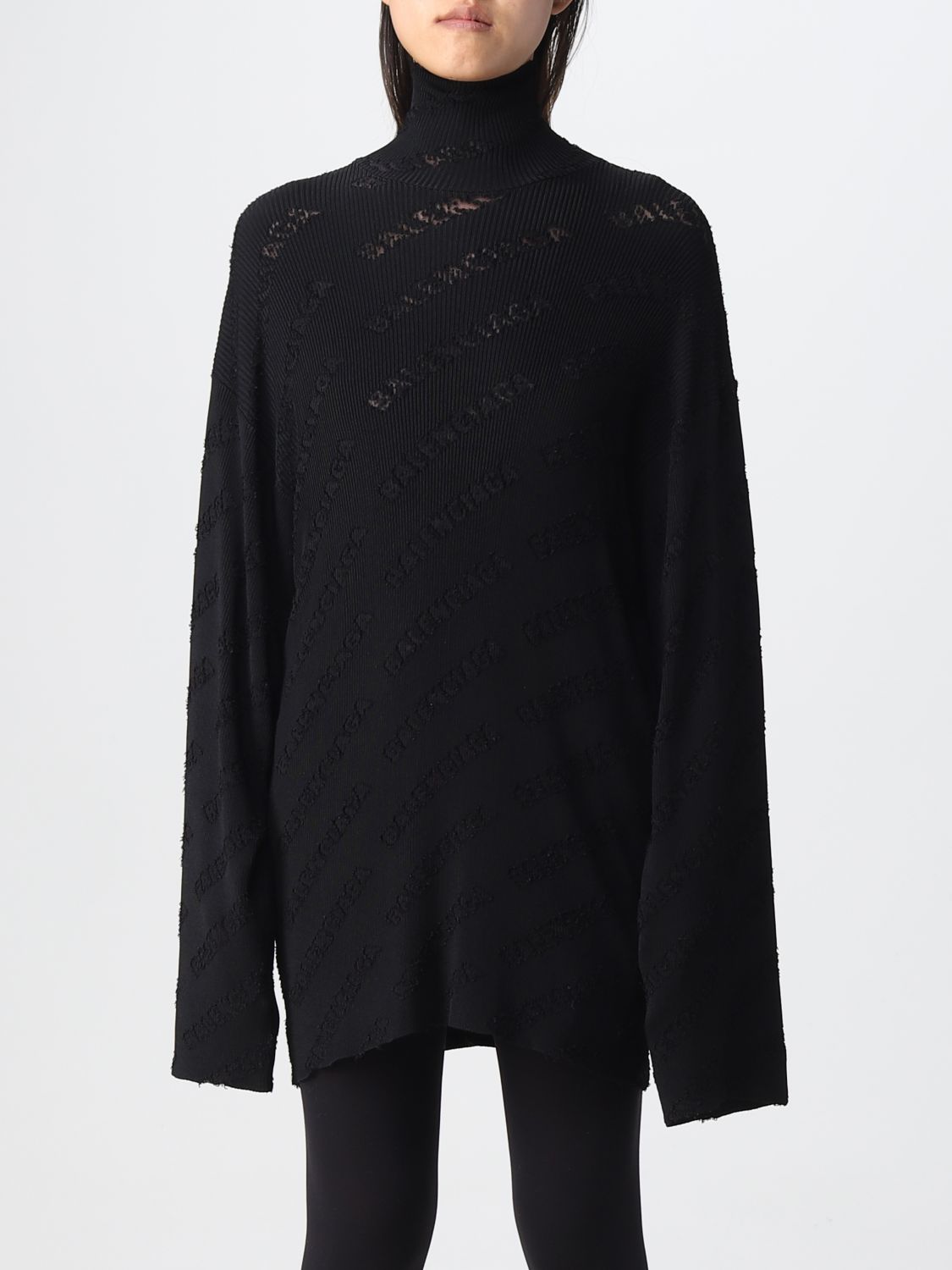 BALENCIAGA: sweater for woman - Black | Balenciaga sweater 719056 T5188 ...