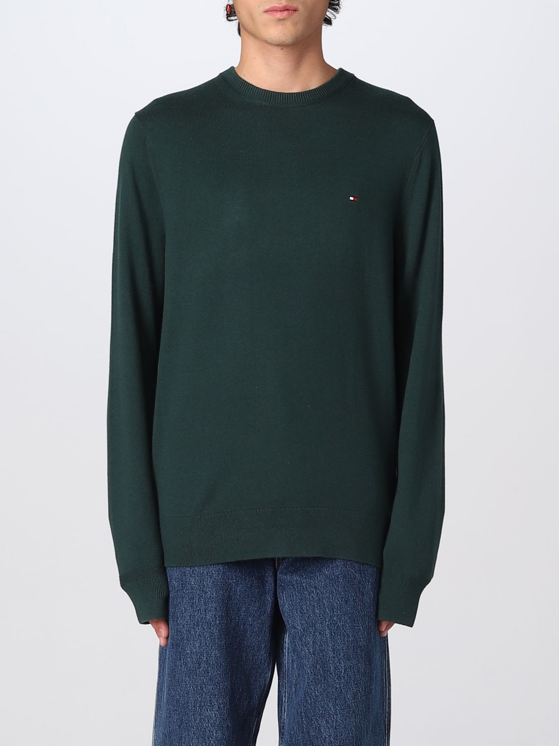 Tommy Hilfiger Pima Cotton And Cashmere Blend Jumper In Green