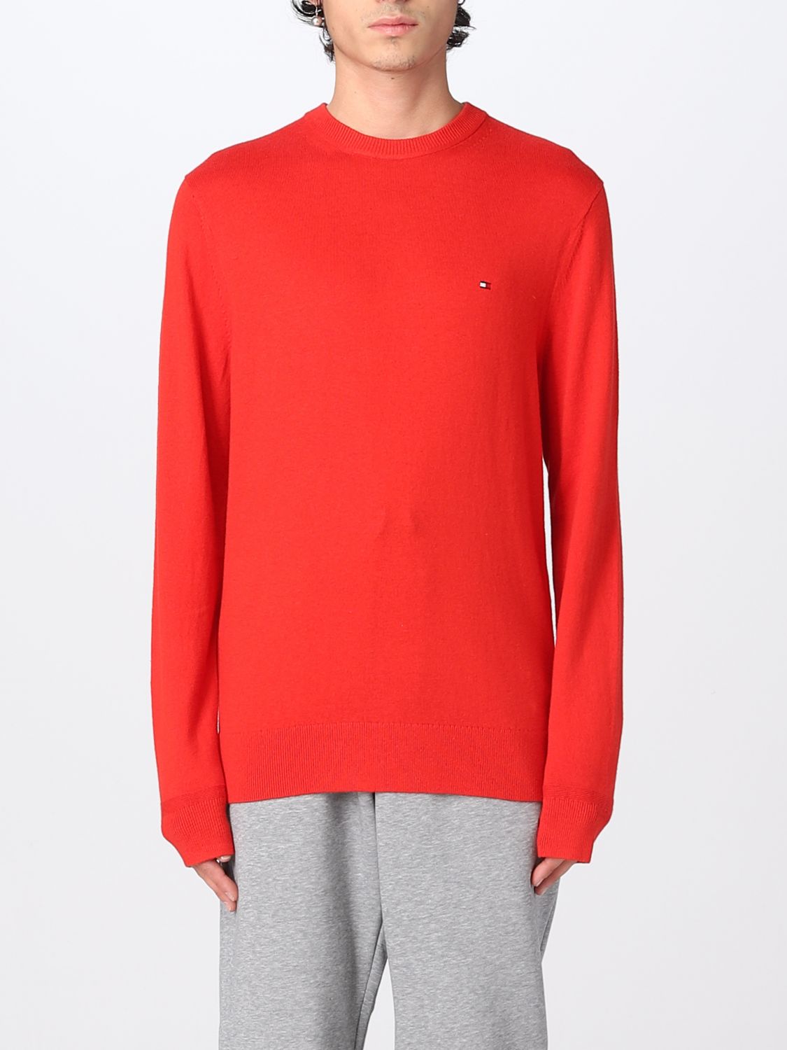 Tommy Hilfiger Pima Cotton And Cashmere Blend Sweater In Cherry
