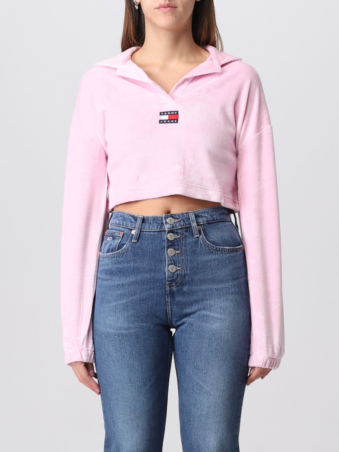 Tommy Outlet: sweatshirt for woman - Pink | Tommy Jeans sweatshirt DW0DW14262 online GIGLIO.COM