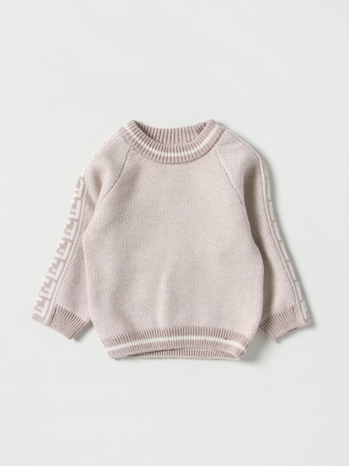 FENDI KIDS sweater for baby Beige Fendi Kids sweater BUG108AJ22