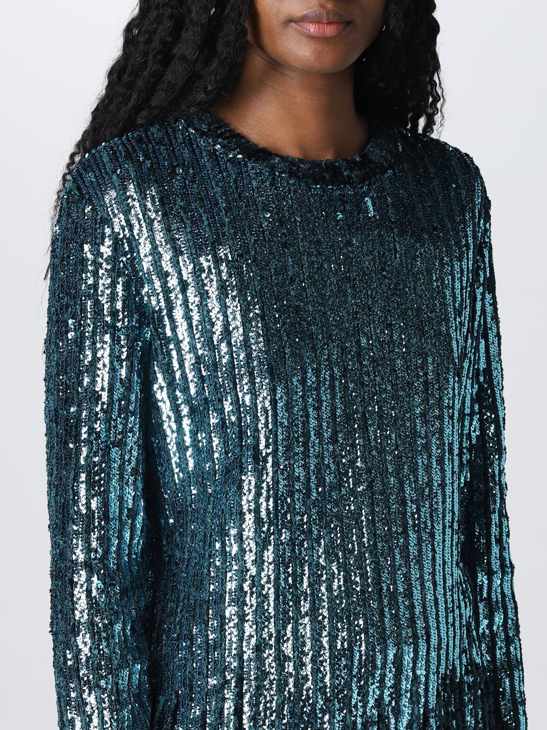 ETRO: long sleeves top with sequins - Green | Etro top 134449502 online ...