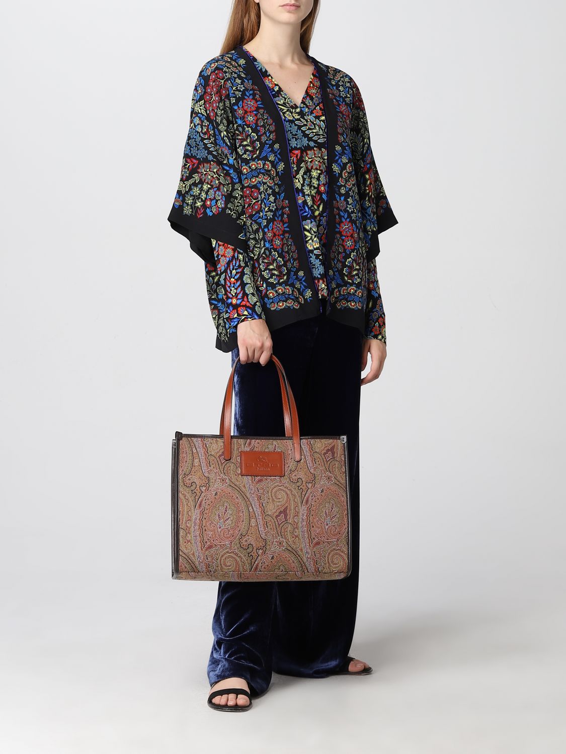 ETRO: bag in leather and coated Paisley fabric - Red, Etro mini bag  1N8148629 online on GIGLIO.COM in 2023