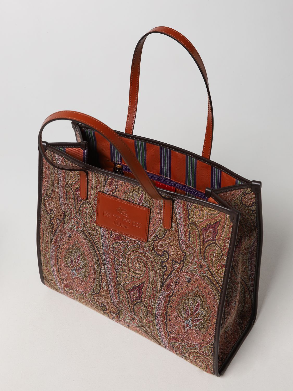 ETRO: bag in leather and coated Paisley fabric - Red, Etro mini bag  1N8148629 online on GIGLIO.COM in 2023
