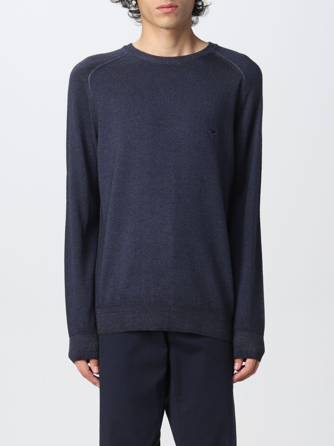 ETRO: virgin wool sweater - Blue 1 | Sweater Etro 1M5009860 GIGLIO.COM