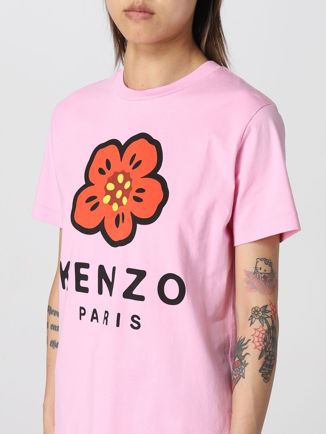 KENZO: T-shirt women - Pink | T-Shirt Kenzo FC62TS0074SO GIGLIO.COM