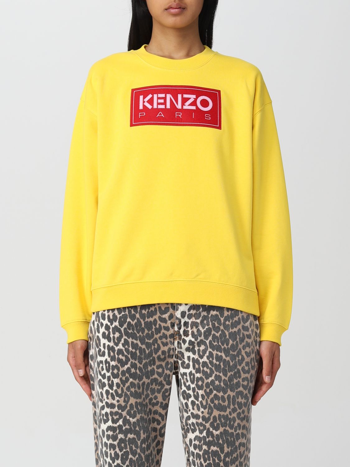 Shop Kenzo Sweatshirt  Woman Color Yellow