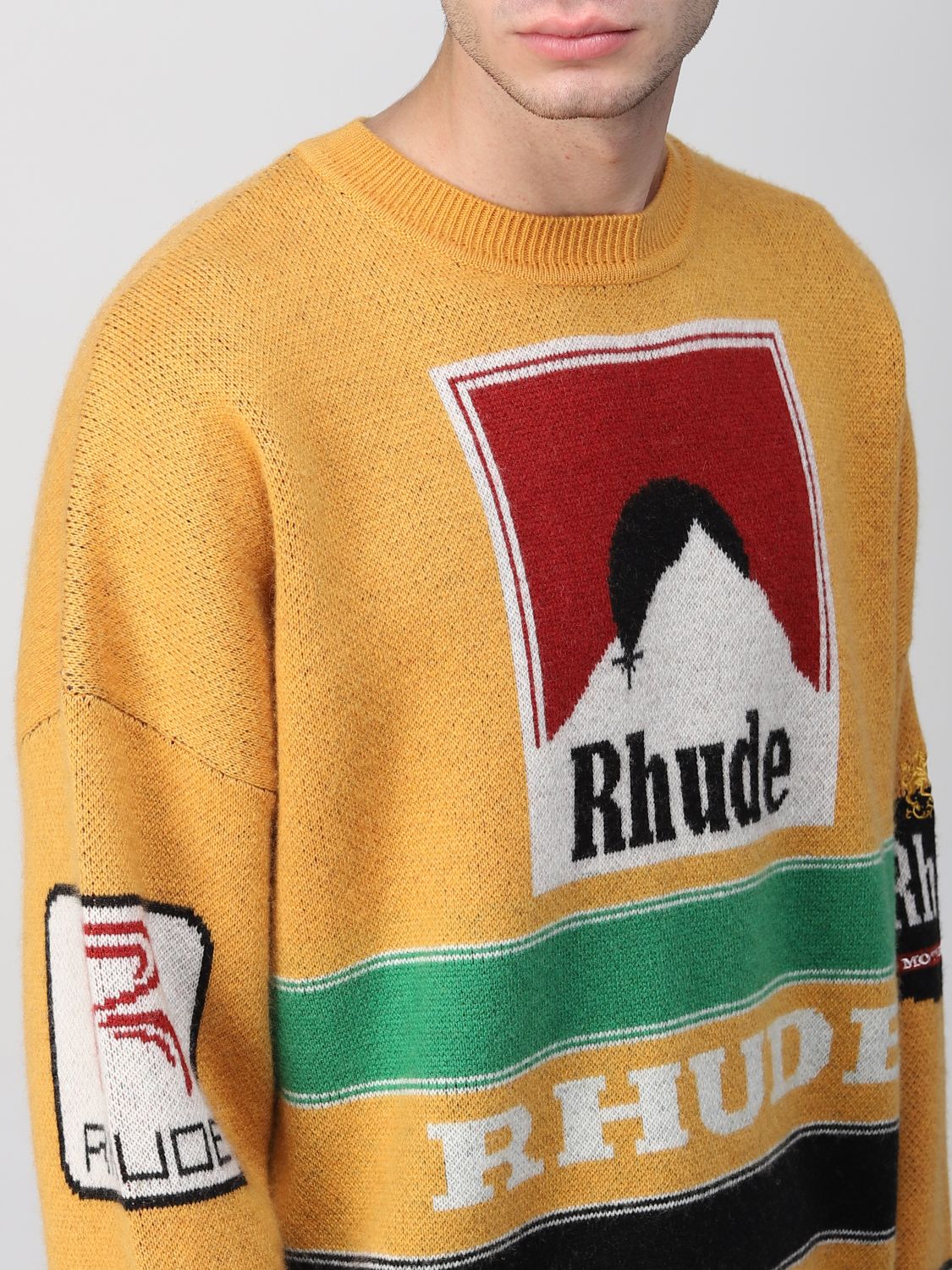 RHUDE: sweater for man - Mustard | Rhude sweater SW03173060 online on