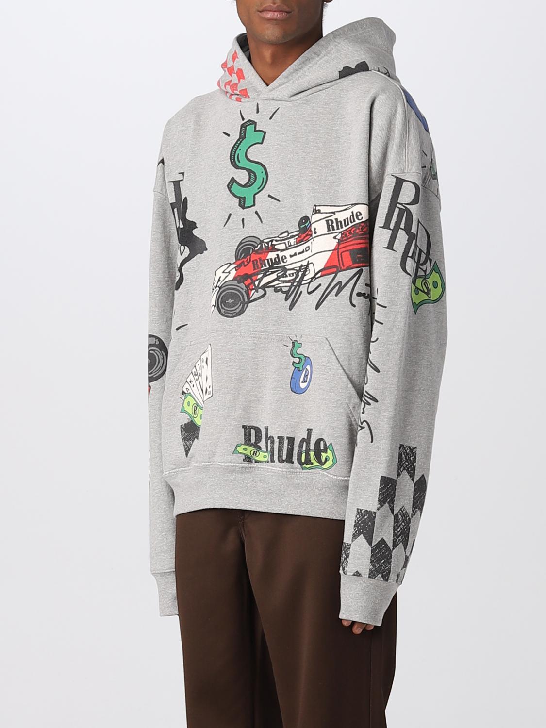 RHUDE: sweatshirt for man - Grey | Rhude sweatshirt HO03012142 online ...