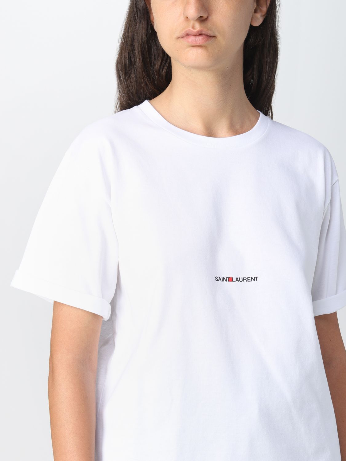Camiseta Saint Laurent: Camiseta Saint Laurent para mujer blanco 5
