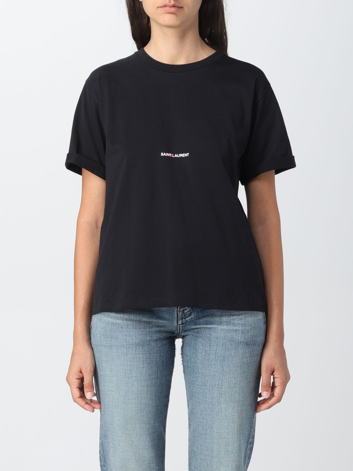 ost arv musiker SAINT LAURENT: t-shirt for woman - Black | Saint Laurent t-shirt  460876YB2DQ online on GIGLIO.COM
