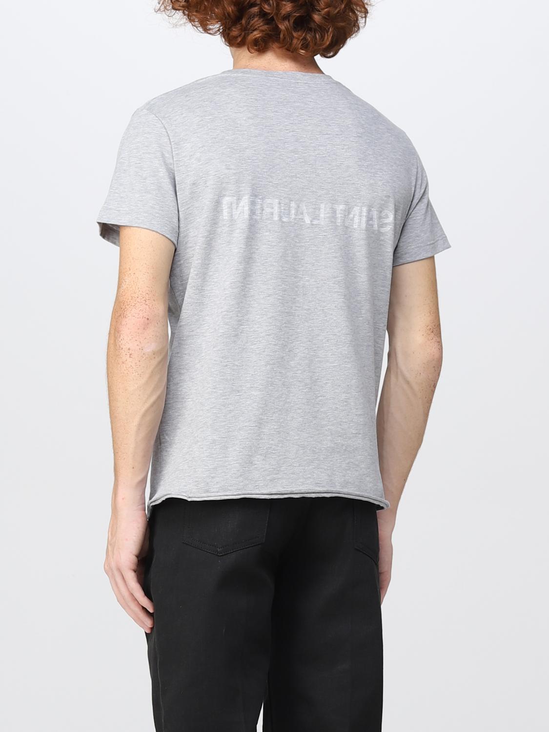 T恤 Saint Laurent: Saint Laurent Logo棉质T恤 灰色 3