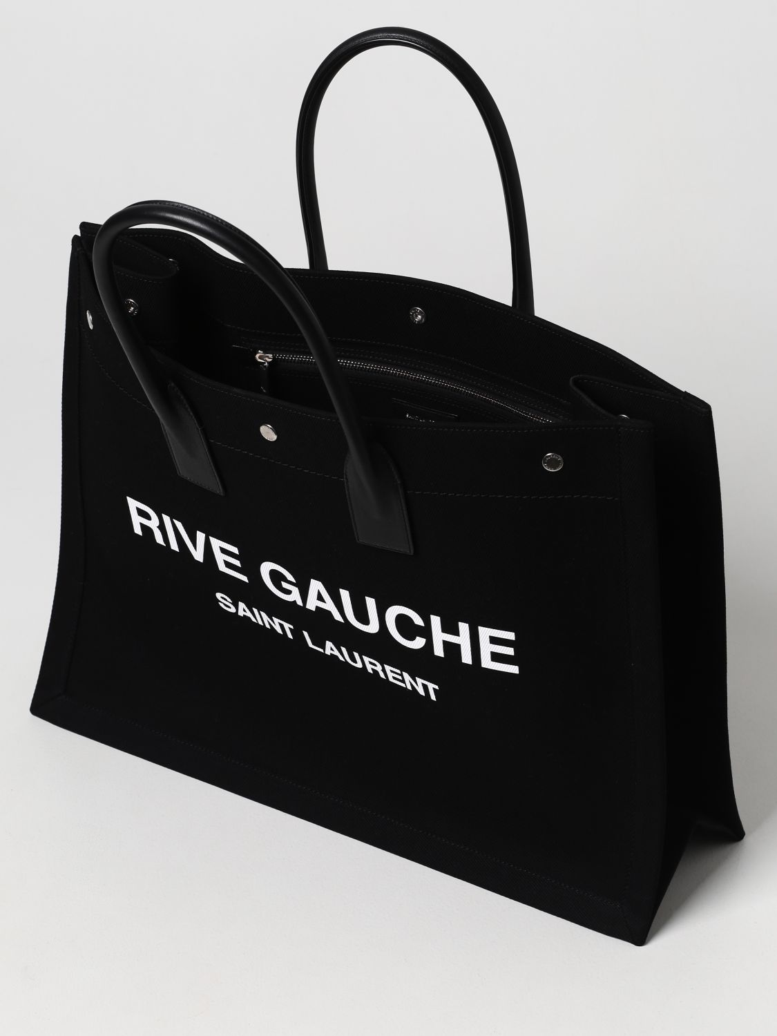 Borsa Saint Laurent: Borsa Rive Gauche Saint Laurent in canvas nero 4