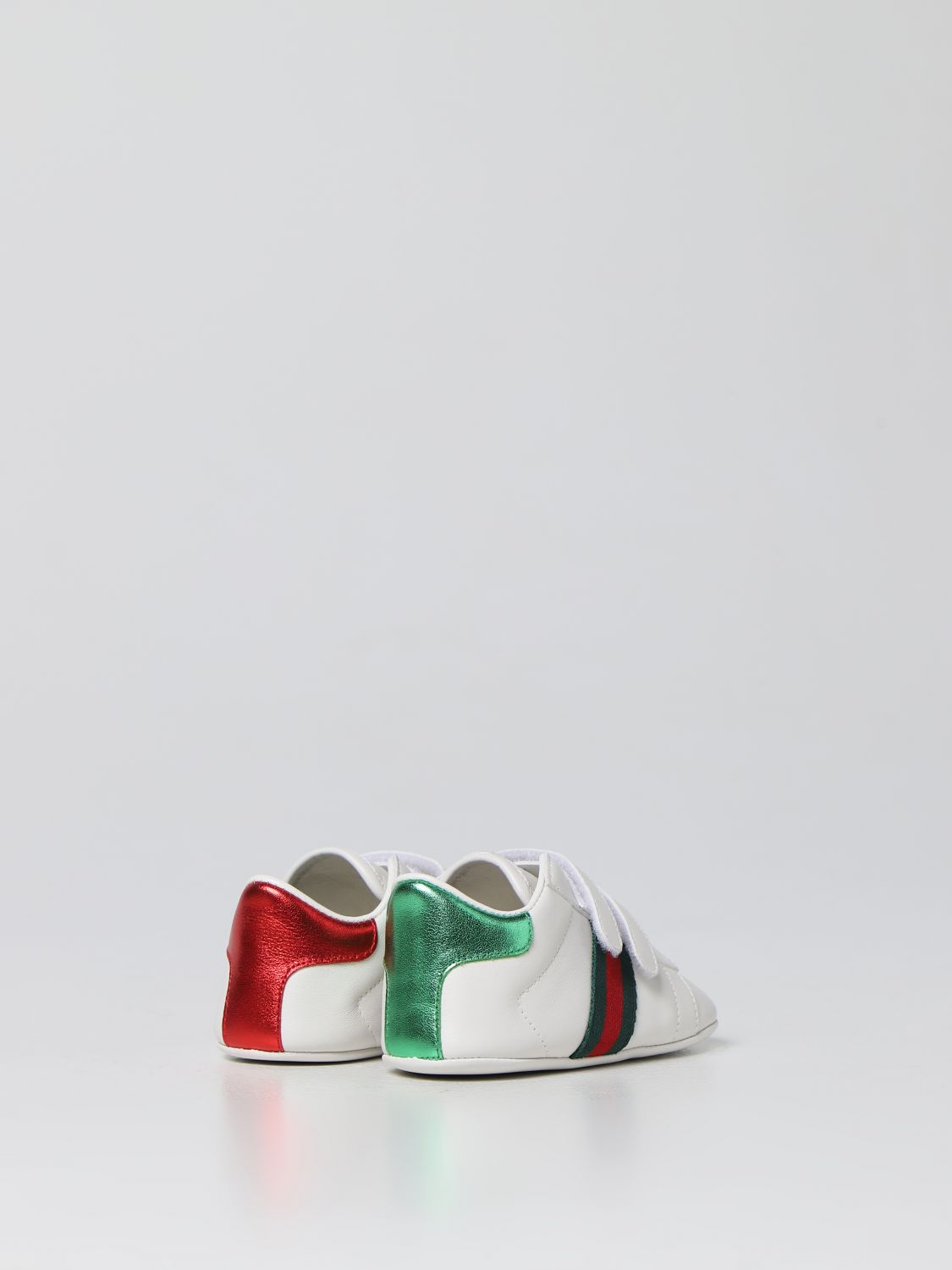 Shoes Gucci: Gucci smooth leather crib shoes white 3