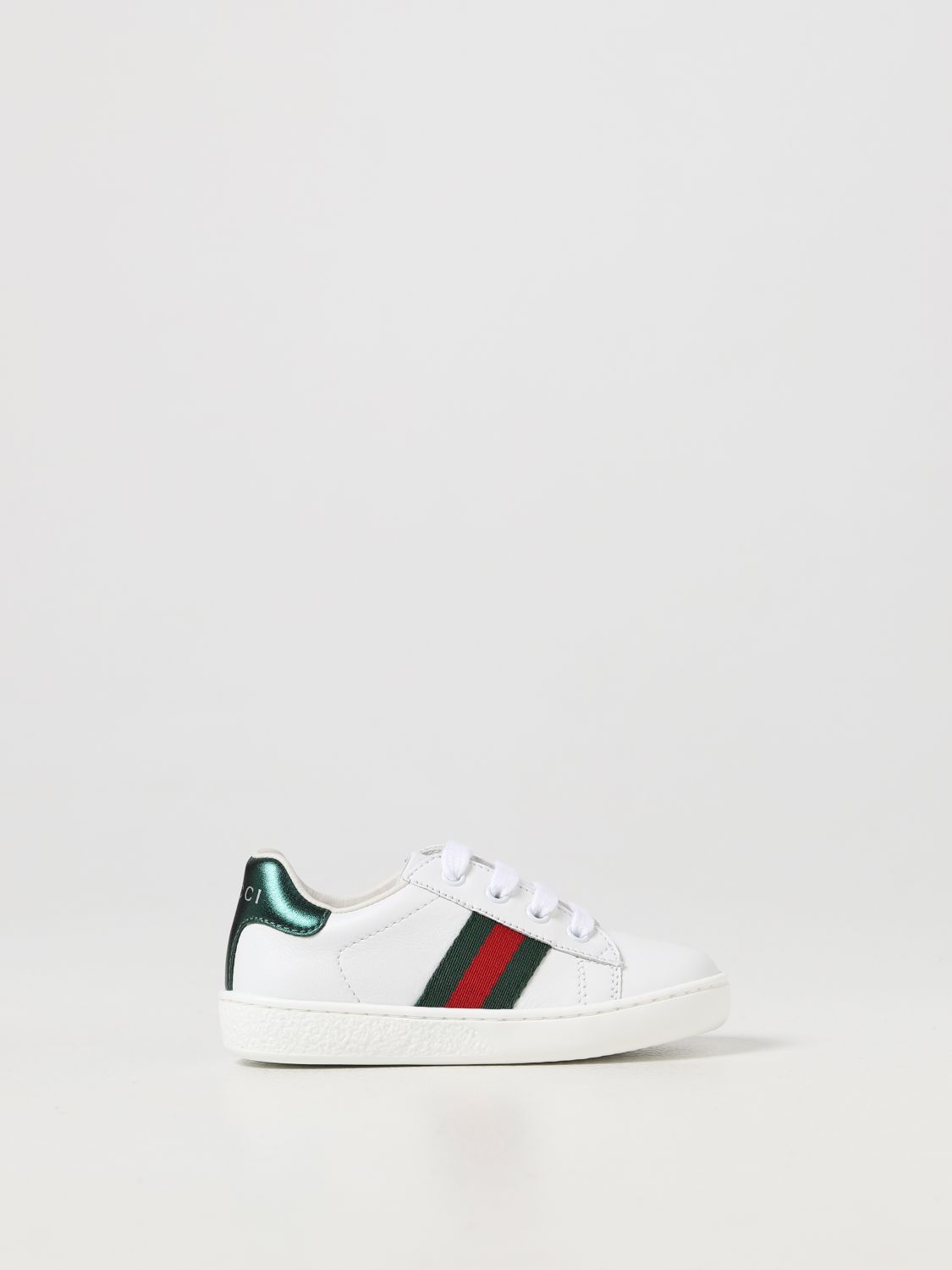 Porto Gøre klart udbrud GUCCI: Ace smooth leather sneakers - White | Gucci shoes 433146CPWE0 online  at GIGLIO.COM