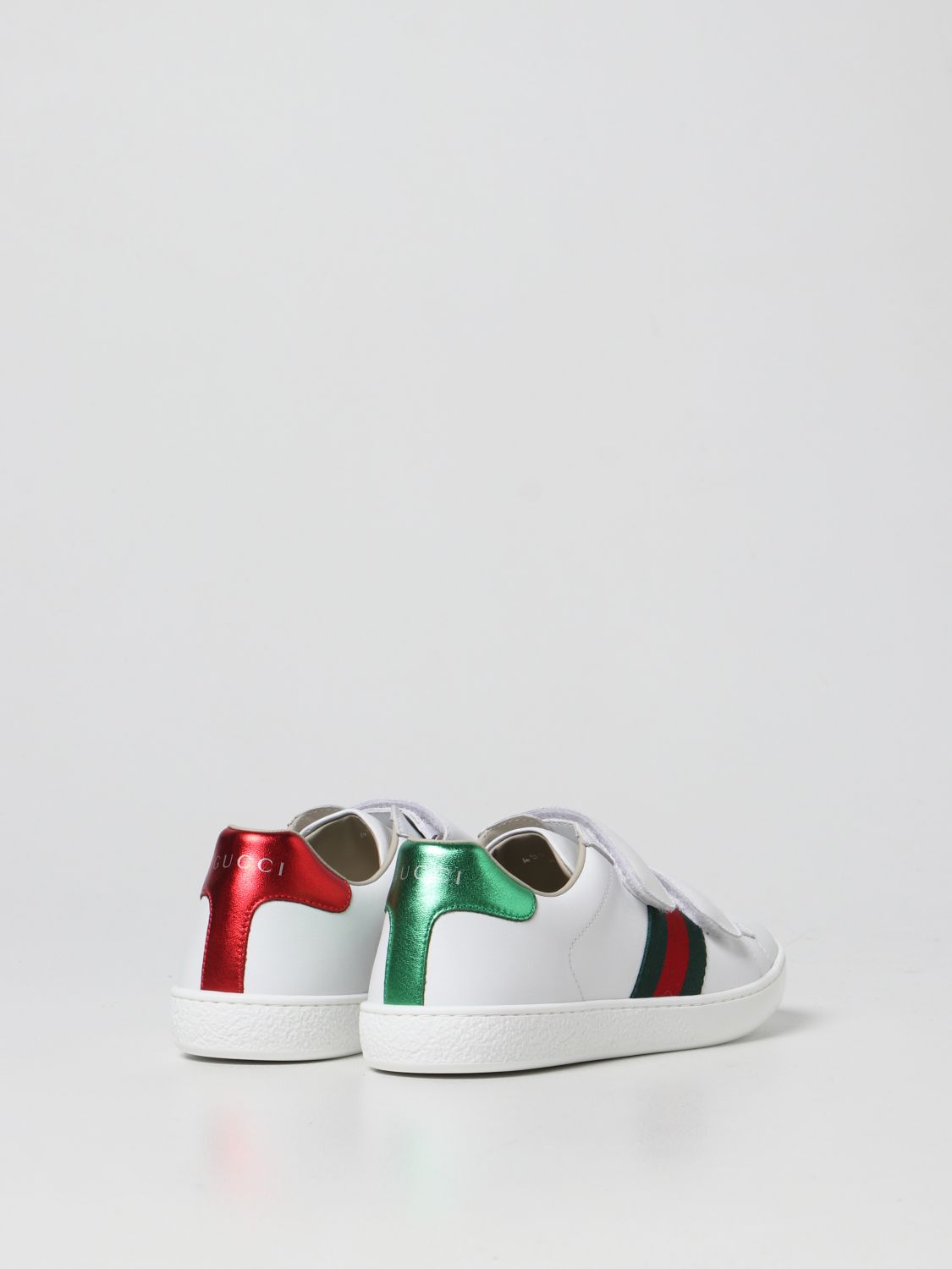 Chaussures Gucci: Baskets Gucci en cuir lisse blanc 3