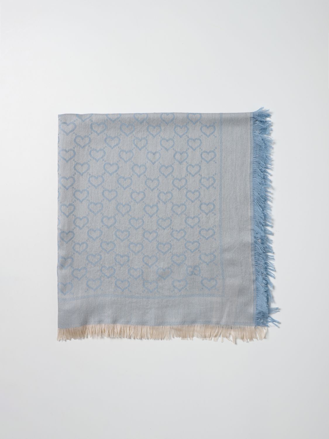 Scarf Gucci: Gucci wool and silk neck scarf gnawed blue 1